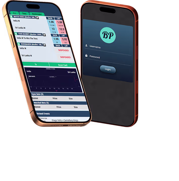Home 1 BPExch mobile interface showing ID-based betting access for Pakistan users